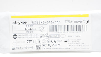 Stryker 5540-010-050 Round Fluted Round Bur 5.0mm (x)